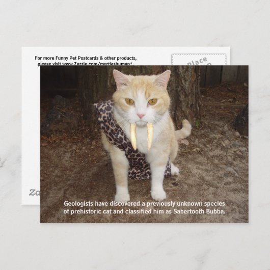 Saberzahnba Bubba Postkarte (Vorne/Hinten)