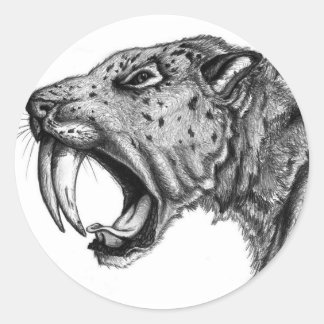 saberzahnsPENCIL Runder Aufkleber