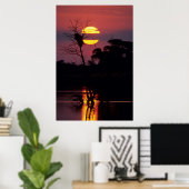 Sabi River at Sunset, Kruger National Park Poster (Heimbüro)