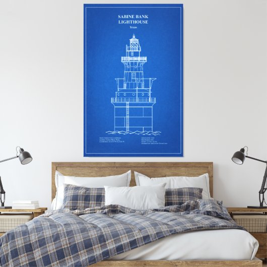 Sabine Bank Lighthouse - Texas - AD Leinwanddruck (Insitu (Schlafzimmer))