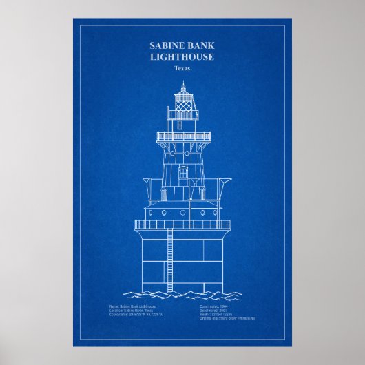 Sabine Bank Lighthouse - Texas - AD Poster (Vorne)
