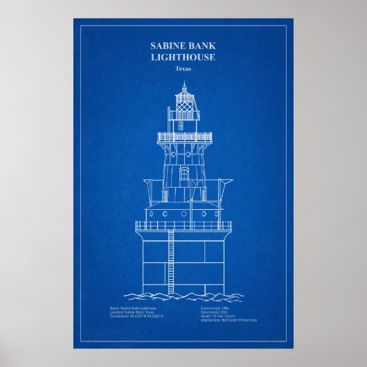Sabine Bank Lighthouse - Texas - AD Poster (Vorne)