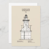 Sabine Bank Lighthouse - Texas - SBD Dankeskarte (Vorne/Hinten)