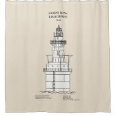 Sabine Bank Lighthouse - Texas - SBD Duschvorhang (Vorderseite)