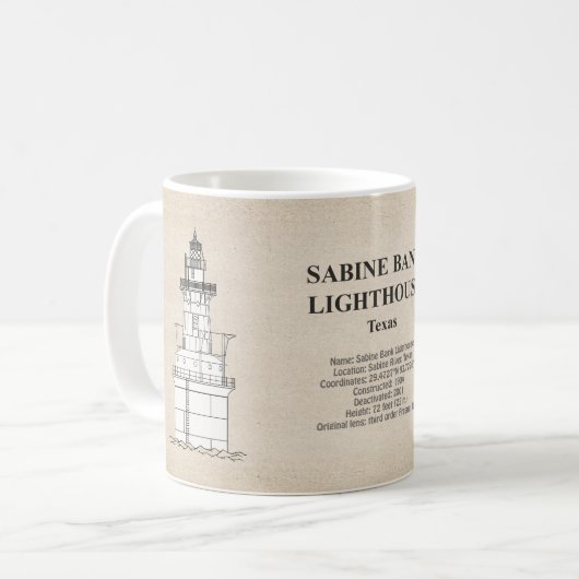 Sabine Bank Lighthouse - Texas - SBD Kaffeetasse (Vorderseite Links)