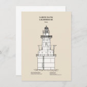 Sabine Bank Lighthouse - Texas - SBD Mitteilungskarte (Vorne/Hinten)