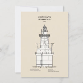 Sabine Bank Lighthouse - Texas - SBD Mitteilungskarte