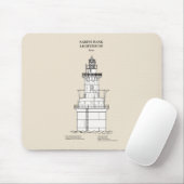 Sabine Bank Lighthouse - Texas - SBD Mousepad (Mit Mouse)