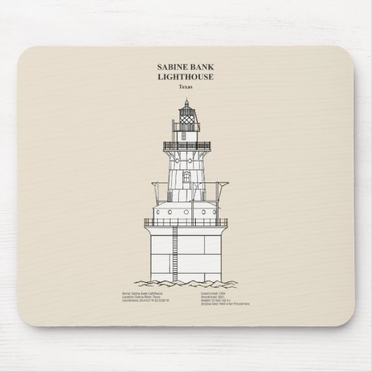 Sabine Bank Lighthouse - Texas - SBD Mousepad (Vorne)