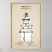 Sabine Bank Lighthouse - Texas - SBD Poster (Vorne)