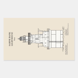 Sabine Bank Lighthouse - Texas - SBD Rechteckiger Aufkleber