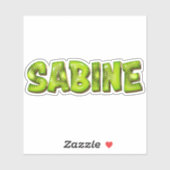 Sabine Name Kiwi Design Aufkleber Sticker (Blatt)