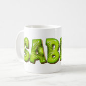 Sabine Name Kiwi Style Tasse Teetasse Kaffeetasse (Vorderseite Links)