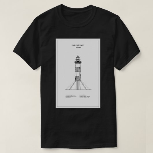Sabine Pass Lighthouse Louisiana BD TShirt (Design vorne)