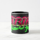 Sabine Vorname Name Graffiti red green Tasse (Zentrum)