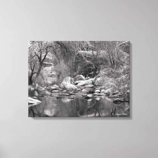 Sabino Canyon Creek Winter Two Panel Leinwand (Vorderseite)
