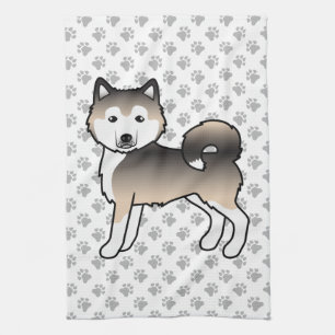 Sable Alaskan Malamute Niedlich Cartoon Dog Geschirrtuch