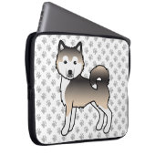 Sable Alaskan Malamute Niedlich Cartoon Dog Laptopschutzhülle (Vorne Rechts)