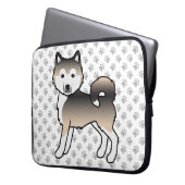 Sable Alaskan Malamute Niedlich Cartoon Dog Laptopschutzhülle (Vorderseite Links)