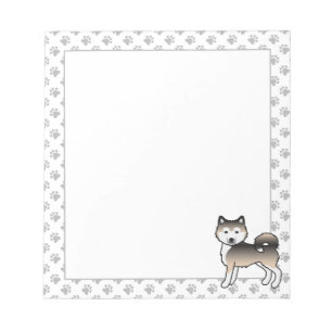 Sable Alaskan Malamute Niedlich Cartoon Dog Notizblock