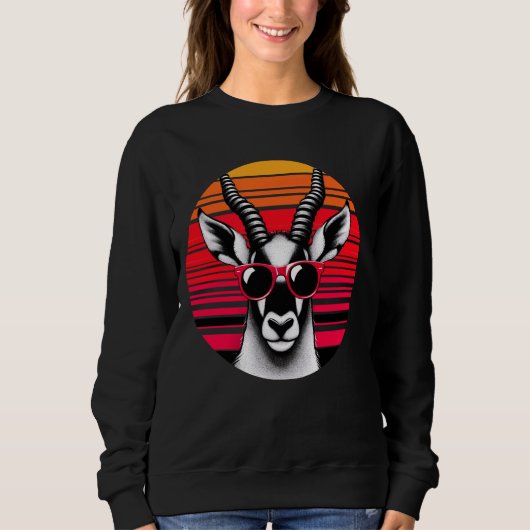 Sable Antelope Retro Vintag Sunset Animal Sunglas Sweatshirt (Vorderseite)