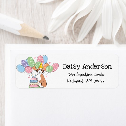 Sable Aussiedoodle Birthday Rücksendeadresse (Insitu)