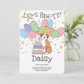 Sable Aussiedoodle Hund Geburtstagsparty Einladung (Stehend Vorderseite)