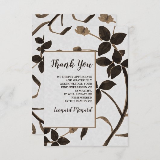 Sable-Blätter-Begräbnis danken Ihnen Karten (Vorne/Hinten)