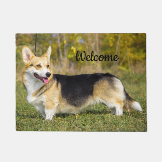 Sable Cardigan Welsh Corgi Dog Fußmatte (Vorderseite)