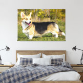 Sable Cardigan Welsh Corgi Dog Leinwanddruck (Insitu (Schlafzimmer))