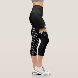 Sable Cartoon Sheltie & Name und Rasse des Hundes Capri Leggings