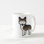 Sable Cartoon Siberian Husky Dog Kaffeetasse (VorderseiteRechts)