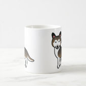 Sable Cartoon Siberian Husky Dog Kaffeetasse (Mittel)