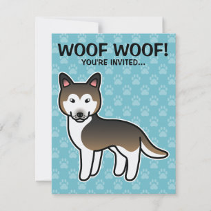 Sable-Cartoon-Sibirischer Husky Einladung