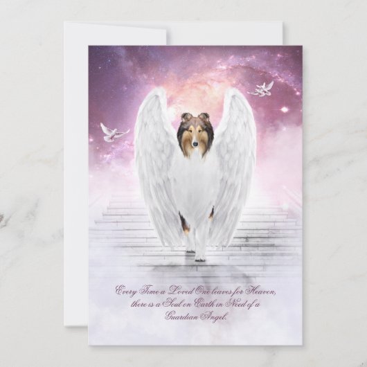 Sable Collie Angel Heaven - Pet Loss Sympathy Card (Vorderseite)