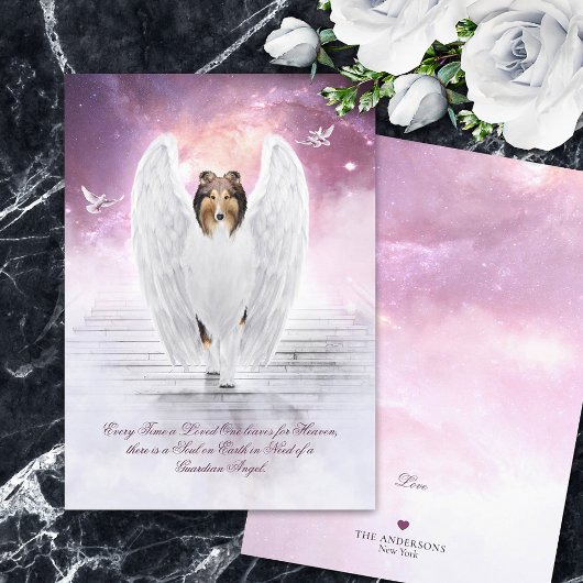 Sable Collie Angel Heaven - Pet Loss Sympathy Card