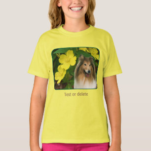 Sable Collie Gelbe Primel Hund Kunst T-Shirt