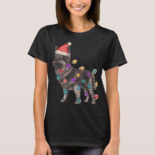 SABLE DEUTSCHE SCHEPHERDE MIT SANTA CLAUS HAT CHRI T-Shirt (Vorderseite)