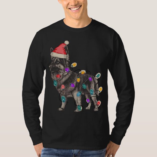 SABLE DEUTSCHE SCHEPHERDE MIT SANTA CLAUS HAT CHRI T-Shirt (Vorderseite)