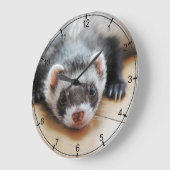 Sable Ferret Große Wanduhr (Winkel)