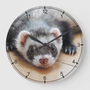 Sable Ferret Große Wanduhr