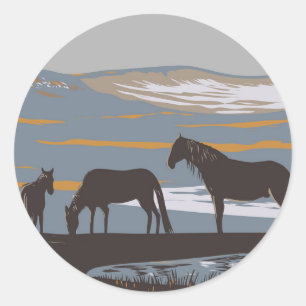 Sable Island Horse Runder Aufkleber