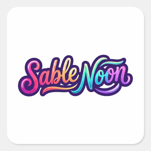 Sable Noon - Basislogo Quadratischer Aufkleber (Vorderseite)