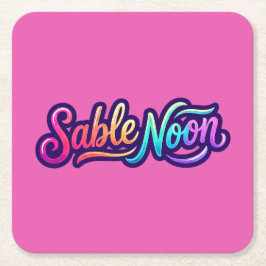 Sable Noon - Basislogo Rechteckiger Pappuntersetzer