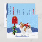 Sable Papillon Christmas Mail Einladung (Vorne/Hinten)