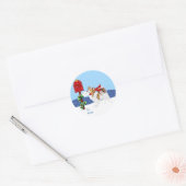 Sable Papillon Christmas Mail Runder Aufkleber (Umschlag)