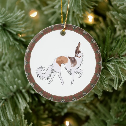 Sable Prancing Borzoi Weihnachtsschmuck (Baum)