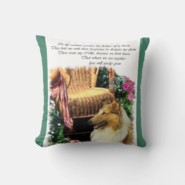 Sable Rough Collie Art Geschenke Kissen (Vorderseite)