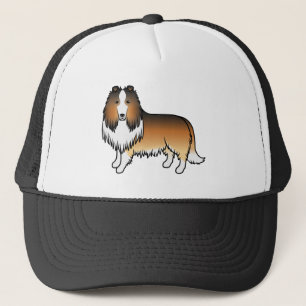 Sable Rough Collie Cute Cartoon Dog Truckerkappe