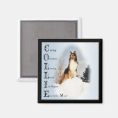 Sable Rough Collie Geschenke Magnet (Vorderseite/Rückseite)